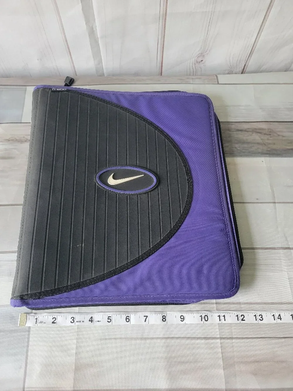Vintage 90’s/Y2K Mead Nike 3 Ring Binder, Purple/Black, School Organizer Folder
